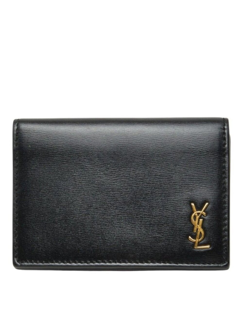 Saint Laurent Tiny Monogram Card Case Black Leather
